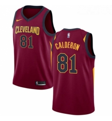 Womens Nike Cleveland Cavaliers 81 Jose Calderon Swingman Maroon Road NBA Jersey Icon Edition 