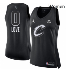 Womens Nike Jordan Cleveland Cavaliers 0 Kevin Love Swingman Black 2018 All Star Game NBA Jersey