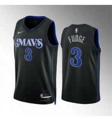 Men Dallas Mavericks 3 Alex Fudge Black 2023 24 City Edition Stitched Basketball Jersey