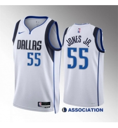 Men Dallas Mavericks 55 Derrick Jones Jr White Association Edition Stitched Basketball Jersey