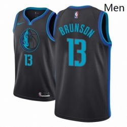 Men NBA 2018 19 Dallas Mavericks 13 Jalen Brunson City Edition Anthracite Jersey 