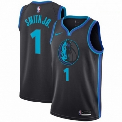 Mens Nike Dallas Mavericks 1 Dennis Smith Jr Swingman Charcoal NBA Jersey City Edition