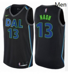 Mens Nike Dallas Mavericks 13 Steve Nash Authentic Black NBA Jersey City Edition