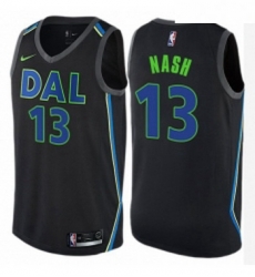 Youth Nike Dallas Mavericks 13 Steve Nash Swingman Black NBA Jersey City Edition