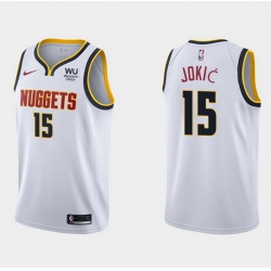 Men Denver Nuggets 15 Nikola Jokic White 2019 20 Association Edition Stitched Jersey