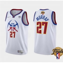 Men Denver Nuggets 27 Jamal Murray White 2023 Finals Earned Edition Stitched Basketball Jersey