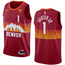 Men Denver Nuggets Michael Porter Jr. #1 Red City Edition Swingman Jerseys