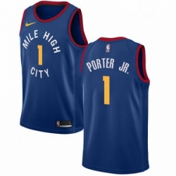 Mens Nike Denver Nuggets 1 Michael Porter Swingman Light Blue NBA Jersey Statement Edition 