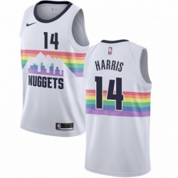 Mens Nike Denver Nuggets 14 Gary Harris Swingman White NBA Jersey City Edition