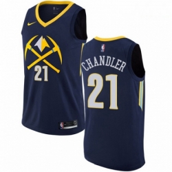 Mens Nike Denver Nuggets 21 Wilson Chandler Swingman Navy Blue NBA Jersey City Edition