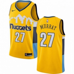 Mens Nike Denver Nuggets 27 Jamal Murray Swingman Gold Alternate NBA Jersey Statement Edition