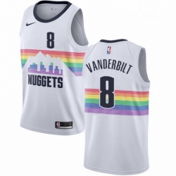 Mens Nike Denver Nuggets 8 Jarred Vanderbilt Swingman White NBA Jersey City Editio