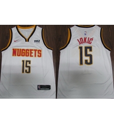 Nuggets 15 Nikola Jokic White Nike Swingman Jersey