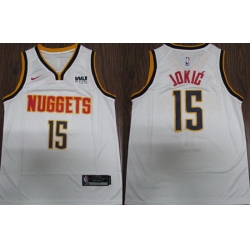 Nuggets 15 Nikola Jokic White Nike Swingman Jersey