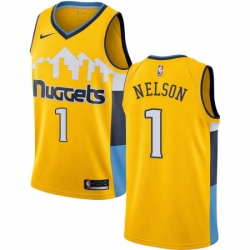 Womens Nike Denver Nuggets 1 Jameer Nelson Swingman Gold Alternate NBA Jersey Statement Edition 