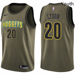 Youth Nike Denver Nuggets 20 Tyler Lydon Swingman Green Salute to Service NBA Jersey 