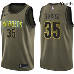 Youth Nike Denver Nuggets 35 Kenneth Faried Swingman Green Salute to Service NBA Jersey