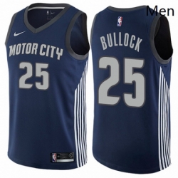 Mens Nike Detroit Pistons 25 Reggie Bullock Swingman Navy Blue NBA Jersey City Edition 