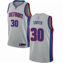 Mens Nike Detroit Pistons 30 Joe Smith Authentic Silver NBA Jersey Statement Edition