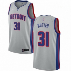 Mens Nike Detroit Pistons 31 Caron Butler Swingman Silver NBA Jersey Statement Edition