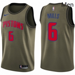 Mens Nike Detroit Pistons 6 Terry Mills Swingman Green Salute to Service NBA Jersey