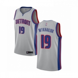 Womens Detroit Pistons 19 Sviatoslav Mykhailiuk Authentic Silver Basketball Jersey Statement Edition 