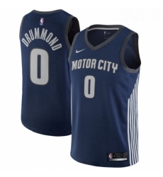 Womens Nike Detroit Pistons 0 Andre Drummond Swingman Navy Blue NBA Jersey City Edition