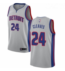 Womens Nike Detroit Pistons 24 Mateen Cleaves Authentic Silver NBA Jersey Statement Edition