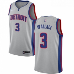 Womens Nike Detroit Pistons 3 Ben Wallace Swingman Silver NBA Jersey Statement Edition