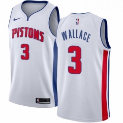 Womens Nike Detroit Pistons 3 Ben Wallace Swingman White Home NBA Jersey Association Edition