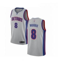 Youth Detroit Pistons 8 Markieff Morris Swingman Silver Basketball Jersey Statement Edition 