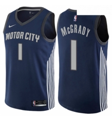 Youth Nike Detroit Pistons 1 Tracy McGrady Swingman Navy Blue NBA Jersey City Edition