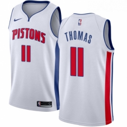 Youth Nike Detroit Pistons 11 Isiah Thomas Authentic White Home NBA Jersey Association Edition