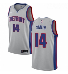 Youth Nike Detroit Pistons 14 Ish Smith Authentic Silver NBA Jersey Statement Edition