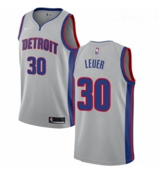 Youth Nike Detroit Pistons 30 Jon Leuer Swingman Silver NBA Jersey Statement Edition 