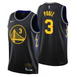 Men Golden State Warriors 3 Jordan Poole Black Stitched Basketball Jersey
