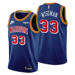 Men Golden State Warriors 33 James Wiseman Men Nike Releases Classic Edition NBA 75th Anniversary Jersey Blue