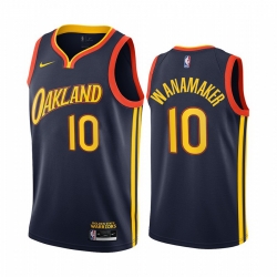 Men Nike Golden State Warriors 10 Brad Wanamaker Navy NBA Swingman 2020 21 City Edition Jersey