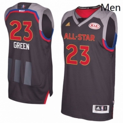 Mens Adidas Golden State Warriors 23 Draymond Green Authentic Charcoal 2017 All Star NBA Jersey