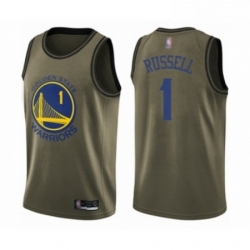 Mens Golden State Warriors 1 DAngelo Russell Swingman Green Salute to Service Basketball Jersey 