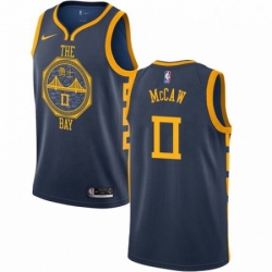 Mens Nike Golden State Warriors 0 Patrick McCaw Swingman Navy Blue NBA Jersey City Edition 