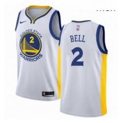 Mens Nike Golden State Warriors 2 Jordan Bell Authentic White Home NBA Jersey Association Edition 