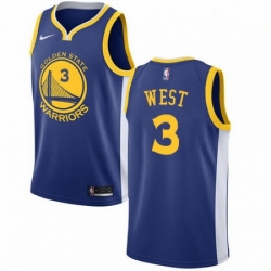 Mens Nike Golden State Warriors 3 David West Swingman Royal Blue Road NBA Jersey Icon Edition