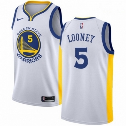 Mens Nike Golden State Warriors 5 Kevon Looney Swingman White Home NBA Jersey Association Edition