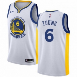 Mens Nike Golden State Warriors 6 Nick Young Authentic White Home NBA Jersey Association Edition 