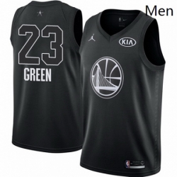 Mens Nike Jordan Golden State Warriors 23 Draymond Green Swingman Black 2018 All Star Game NBA Jersey