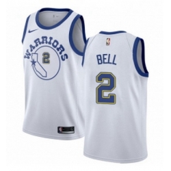 Womens Nike Golden State Warriors 2 Jordan Bell Swingman White Hardwood Classics NBA Jersey 