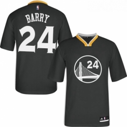 Youth Adidas Golden State Warriors 24 Rick Barry Authentic Black Alternate NBA Jersey