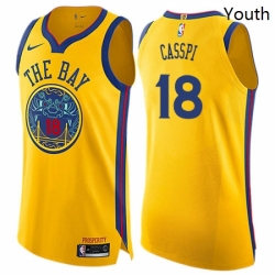 Youth Nike Golden State Warriors 18 Omri Casspi Swingman Gold NBA Jersey City Edition 