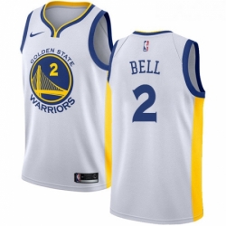 Youth Nike Golden State Warriors 2 Jordan Bell Swingman White Home NBA Jersey Association Edition 